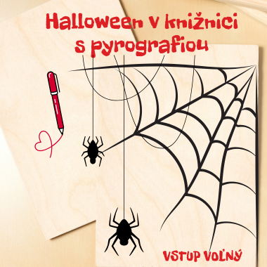 Halloween v knižnici s pyrografiou Halloween v knižnici s pyrografiou