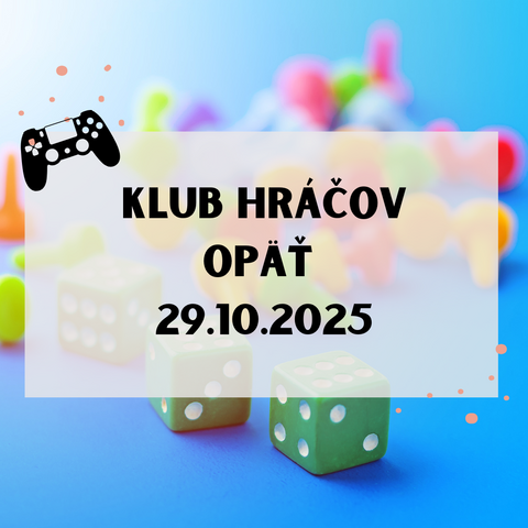Klub hráčov sa 15.10.2025 a 22.10.2025 neuskutoční Klub hráčov sa 15.10.2025 a 22.10.2025 neuskutoční